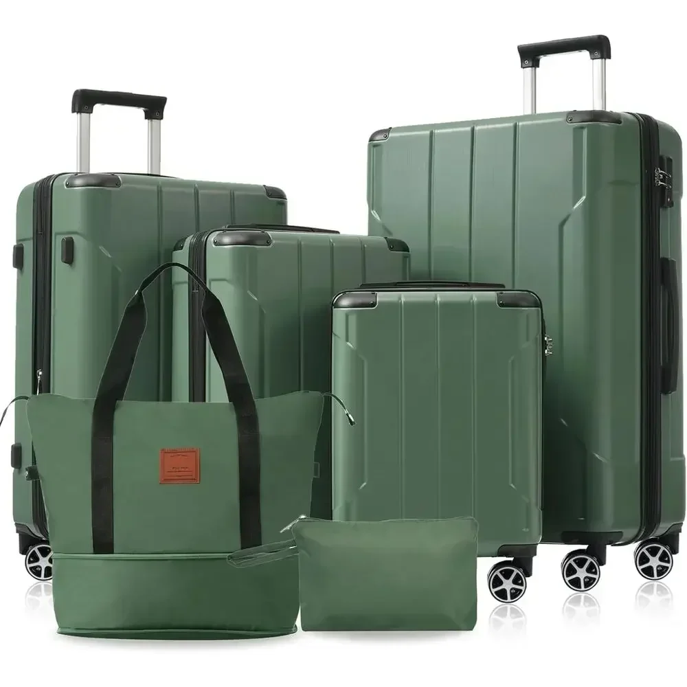 Expandable Hard Shell Luggage Set - 6-Piece Expandable Hardshell Luggage Set with
