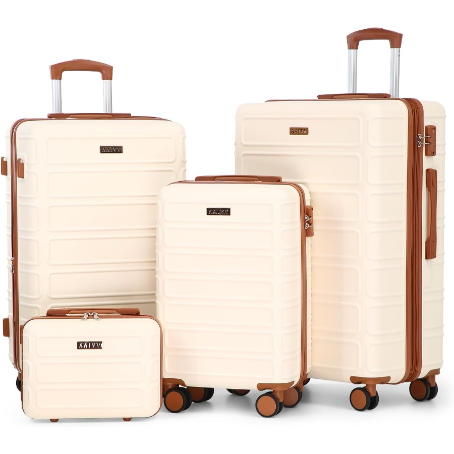 Expandable Hard Shell Luggage Set - 4 Pcs Luggage Set Expandable ABS