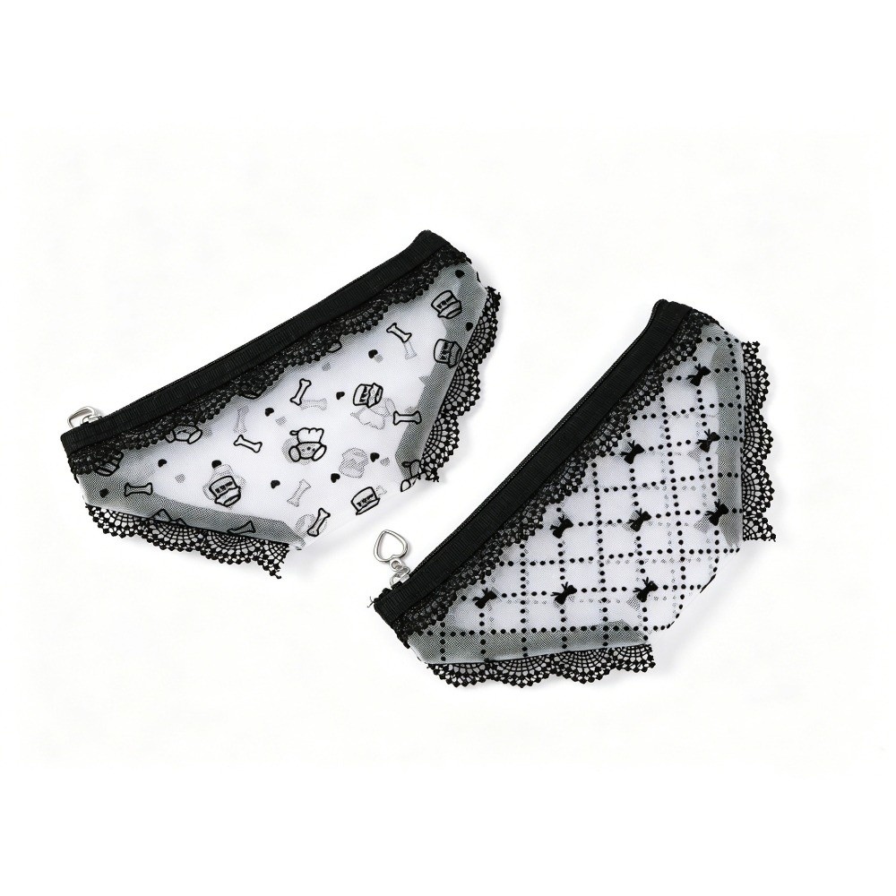 Cosmetic Bags - Cute Lace Mesh Storage Pouch Briefs