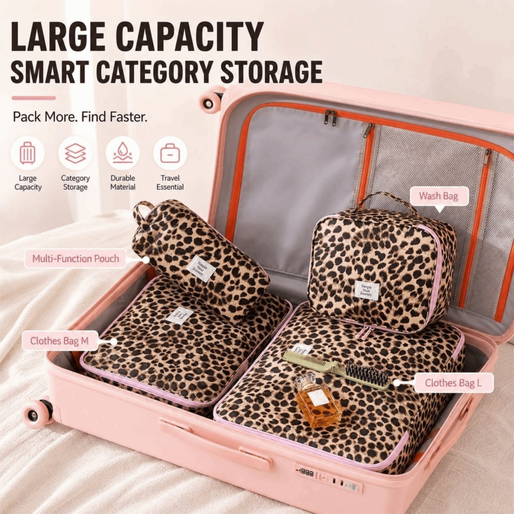 Cosmetic Bags - Waterproof Leopard Makeup Bag Portable Lightweight
