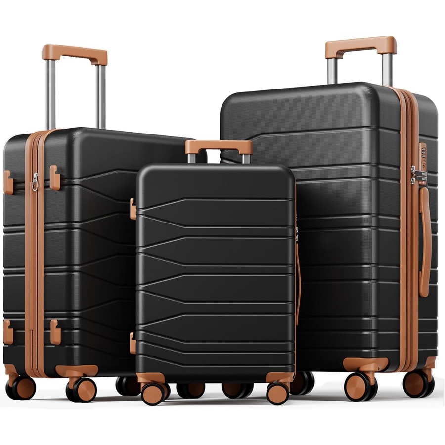 Expandable Hard Shell Luggage Set - 3 Pcs Expandable Luggage Set Suitcases