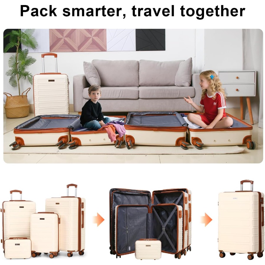 4 Pcs Luggage Set Expandable A - Expandable Hard Shell Luggage Set ulasan dan harga