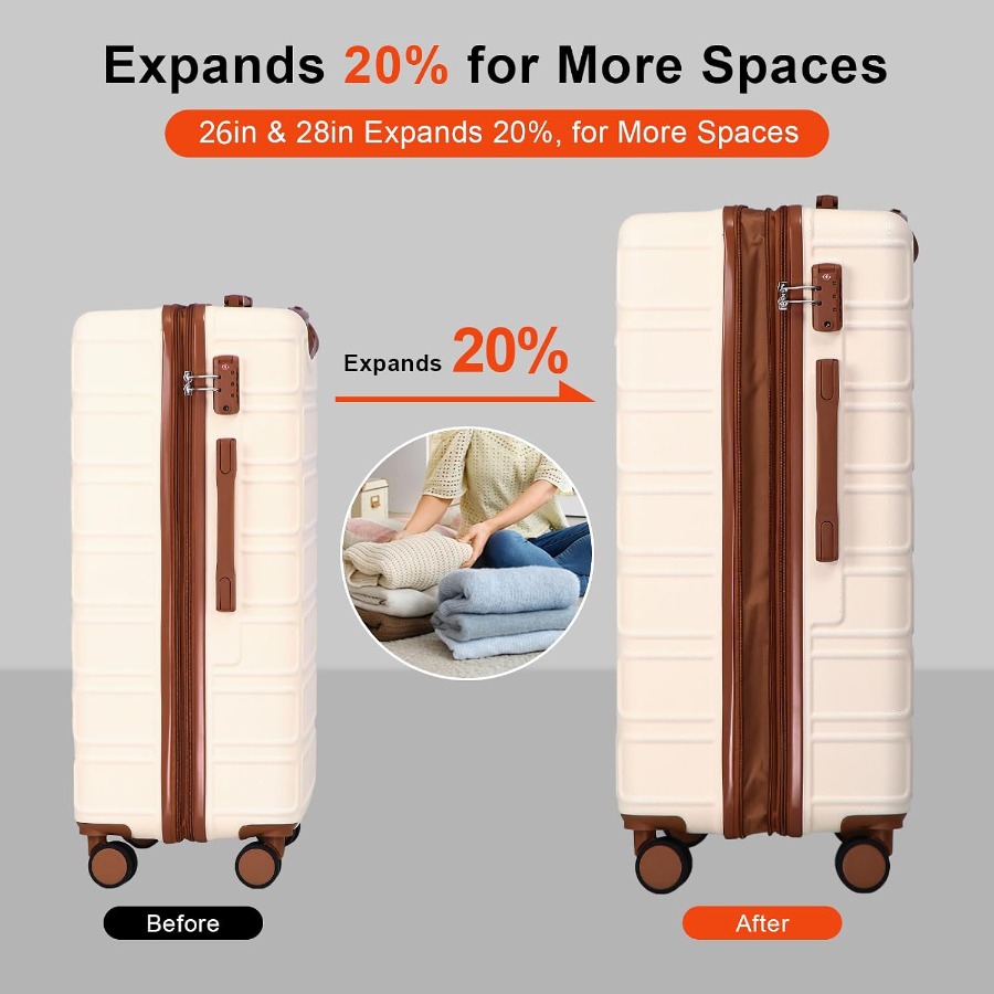 4 Pcs Luggage Set Expandable A - Expandable Hard Shell Luggage Set ulasan dan harga