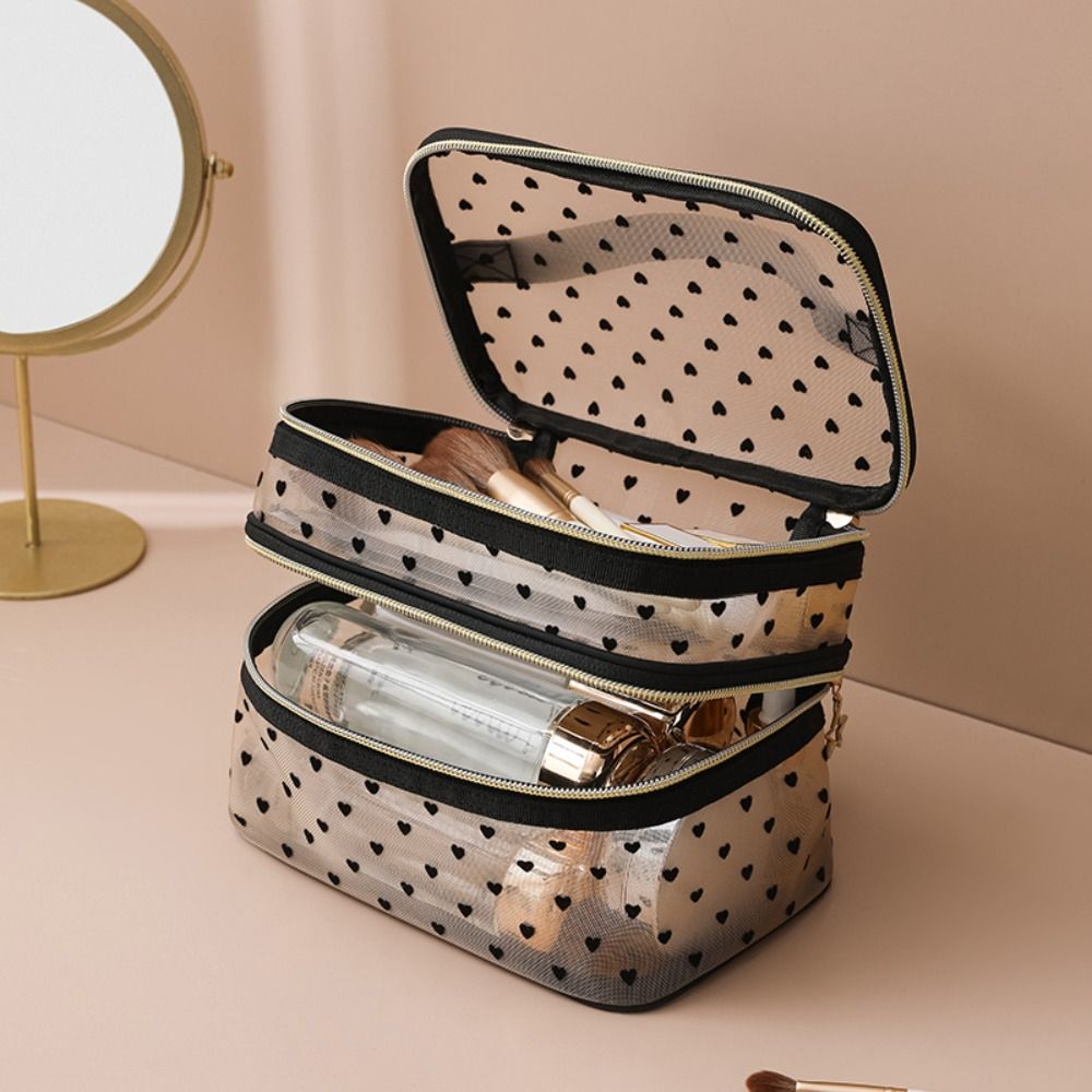 New Nylon Makeup Bag Double-la - Cosmetic Bags ulasan dan harga