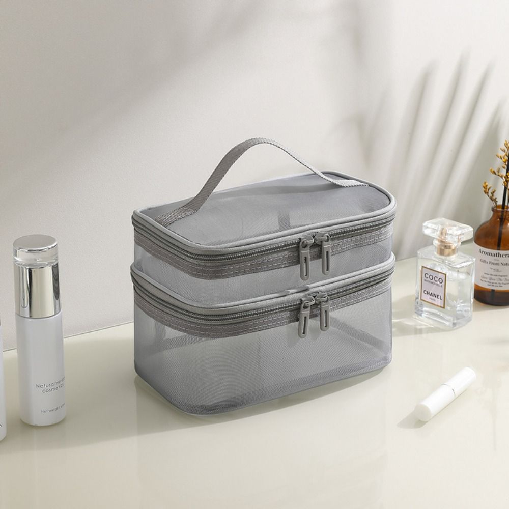 New Nylon Makeup Bag Double-la - Cosmetic Bags ulasan dan harga