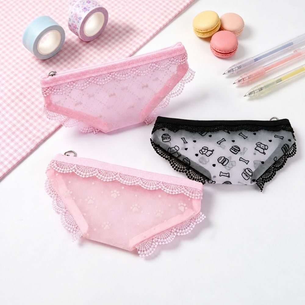 Cute Lace Mesh Storage Pouch B - Cosmetic Bags ulasan dan harga