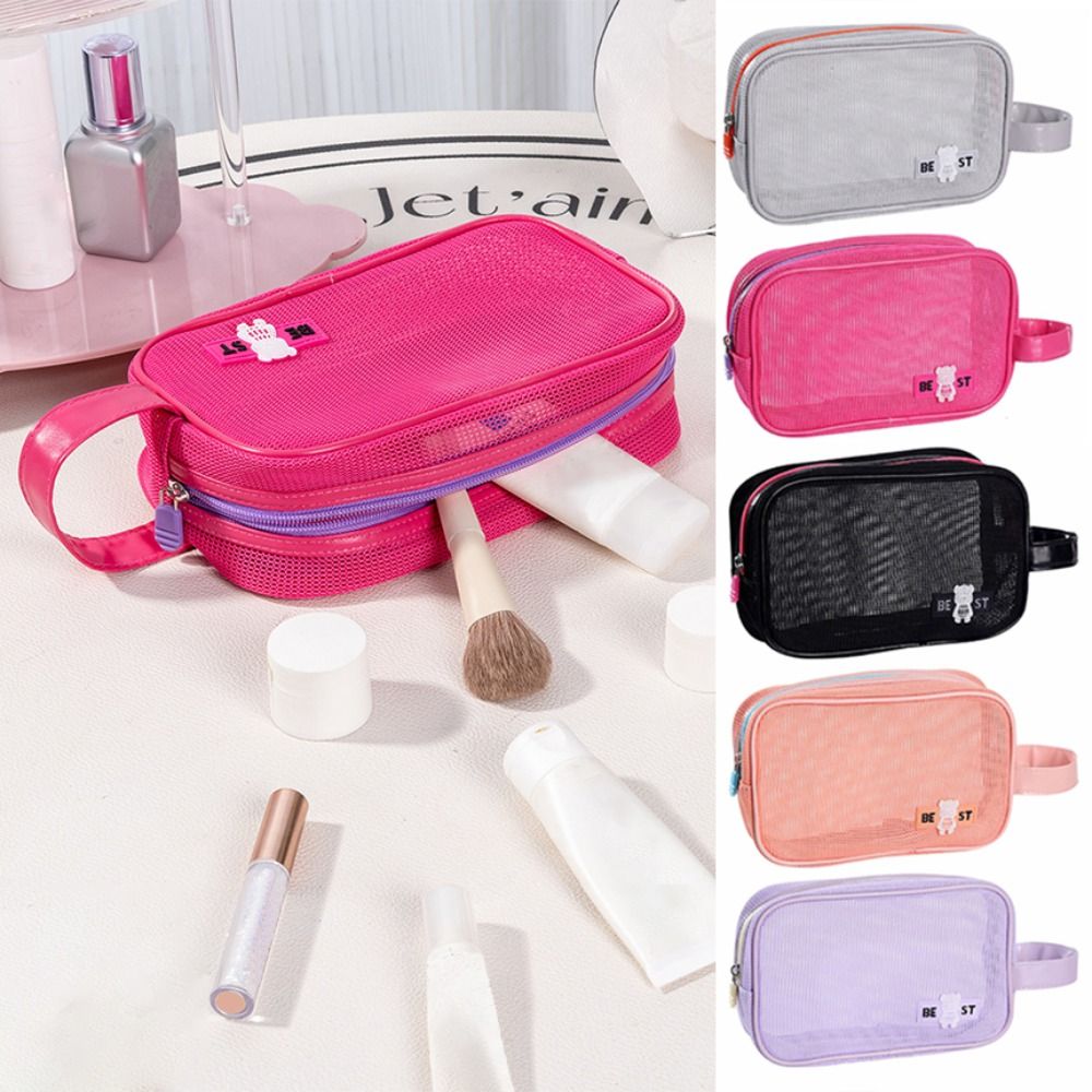 Durable Mesh Makeup Bag With H - Cosmetic Bags ulasan dan harga