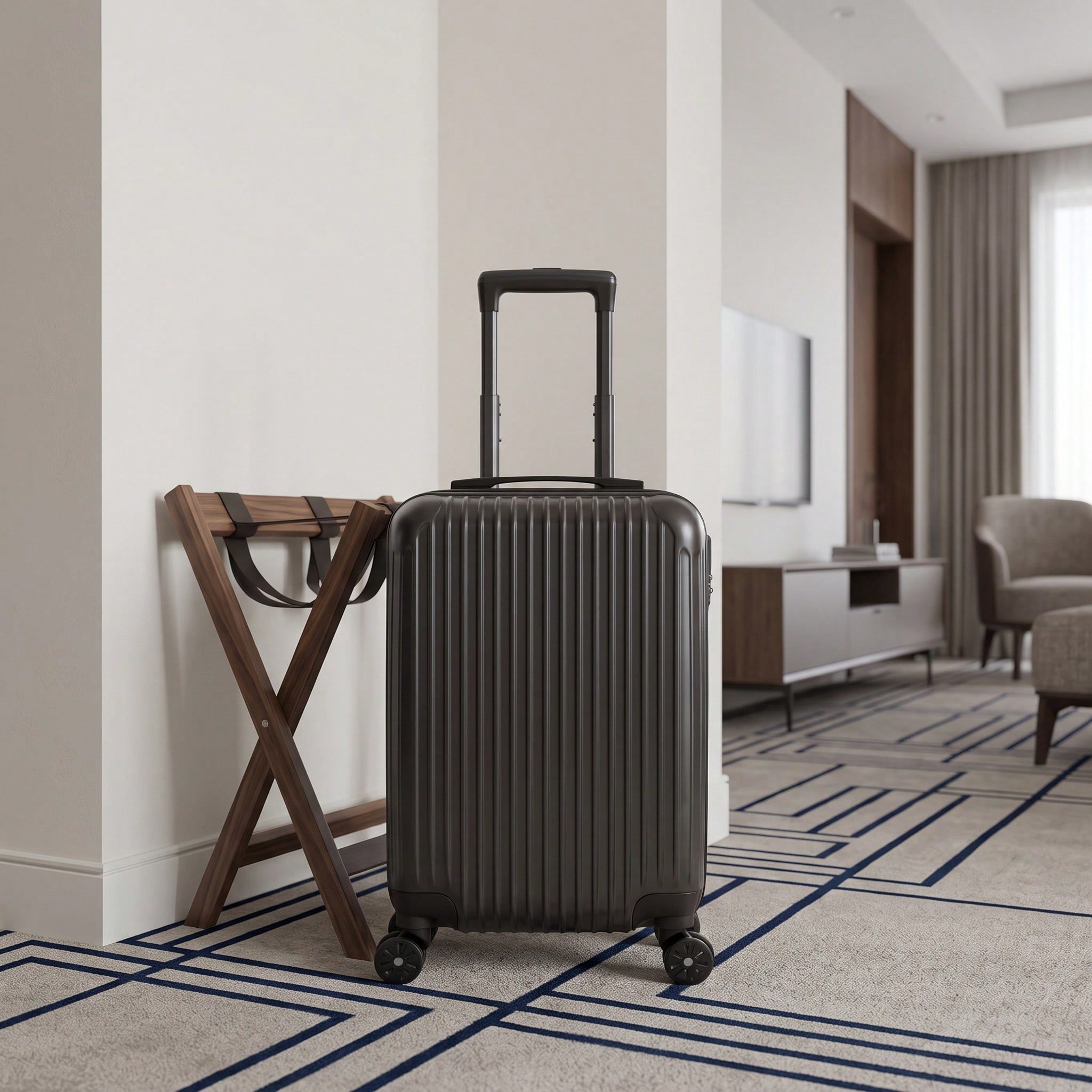 20 Inch ABS Hardside Carry On  - Cabin Size Lightweight Travel Trolley ulasan dan harga