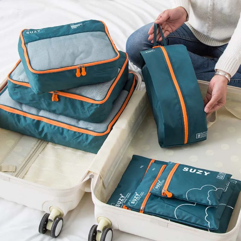 7/6 Pieces Set Travel Organize - Foldable Rolling Luggage Bag ulasan dan harga