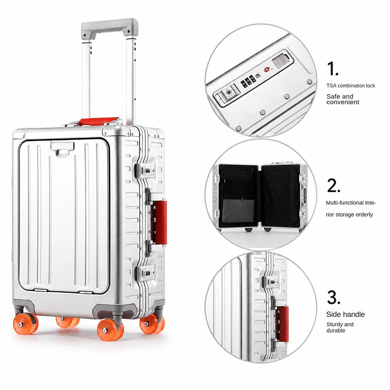 All-Aluminum Magnesium Alloy S - Front Opening Laptop Luggage 24 Inch ulasan dan harga