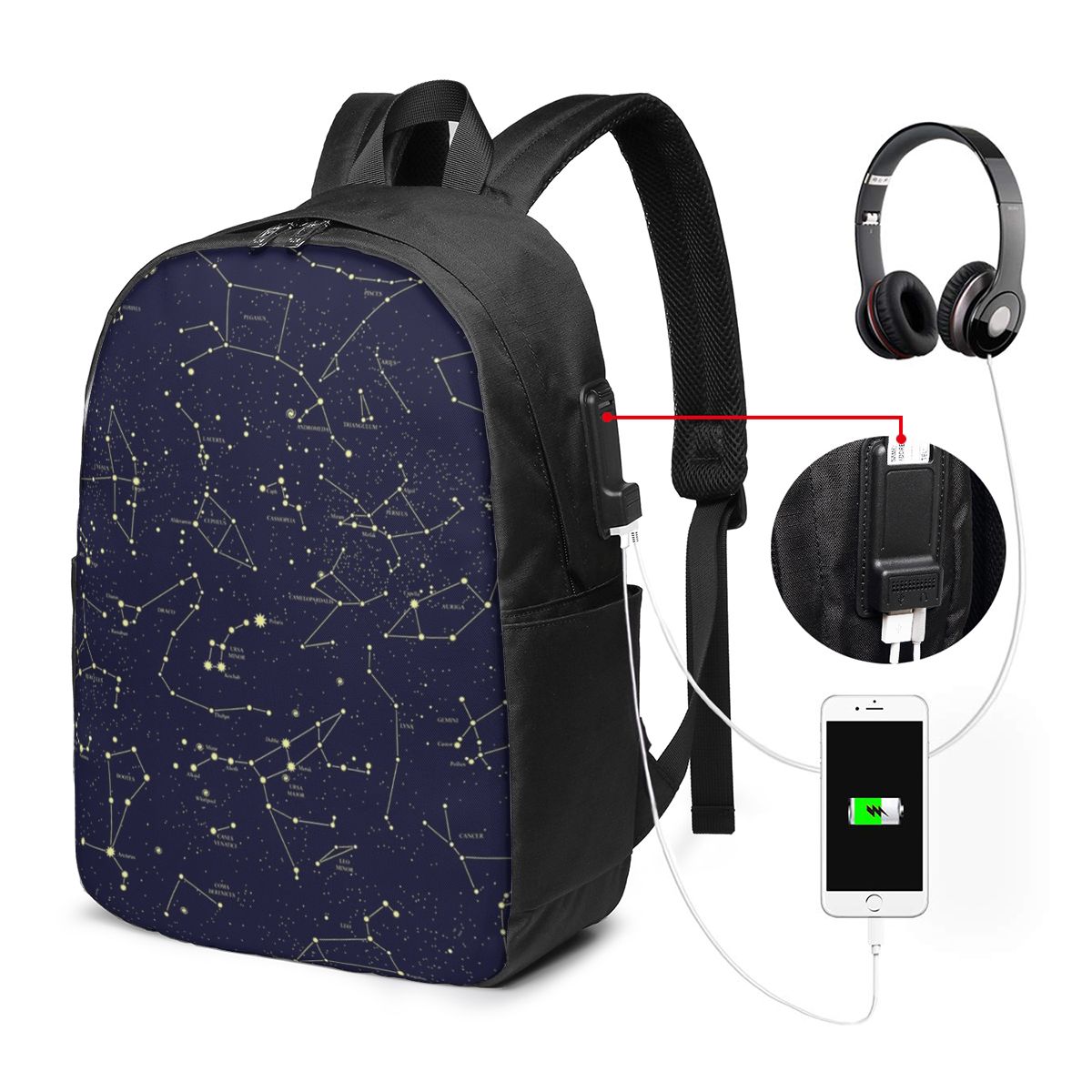 Night Sky Golden Celestial Sta - Travel Bags ulasan dan harga