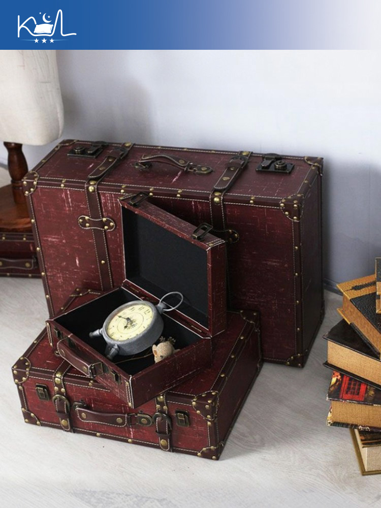 Vintage Red Decorative Suitcas - Retro Vintage Trunk Suitcase ulasan dan harga
