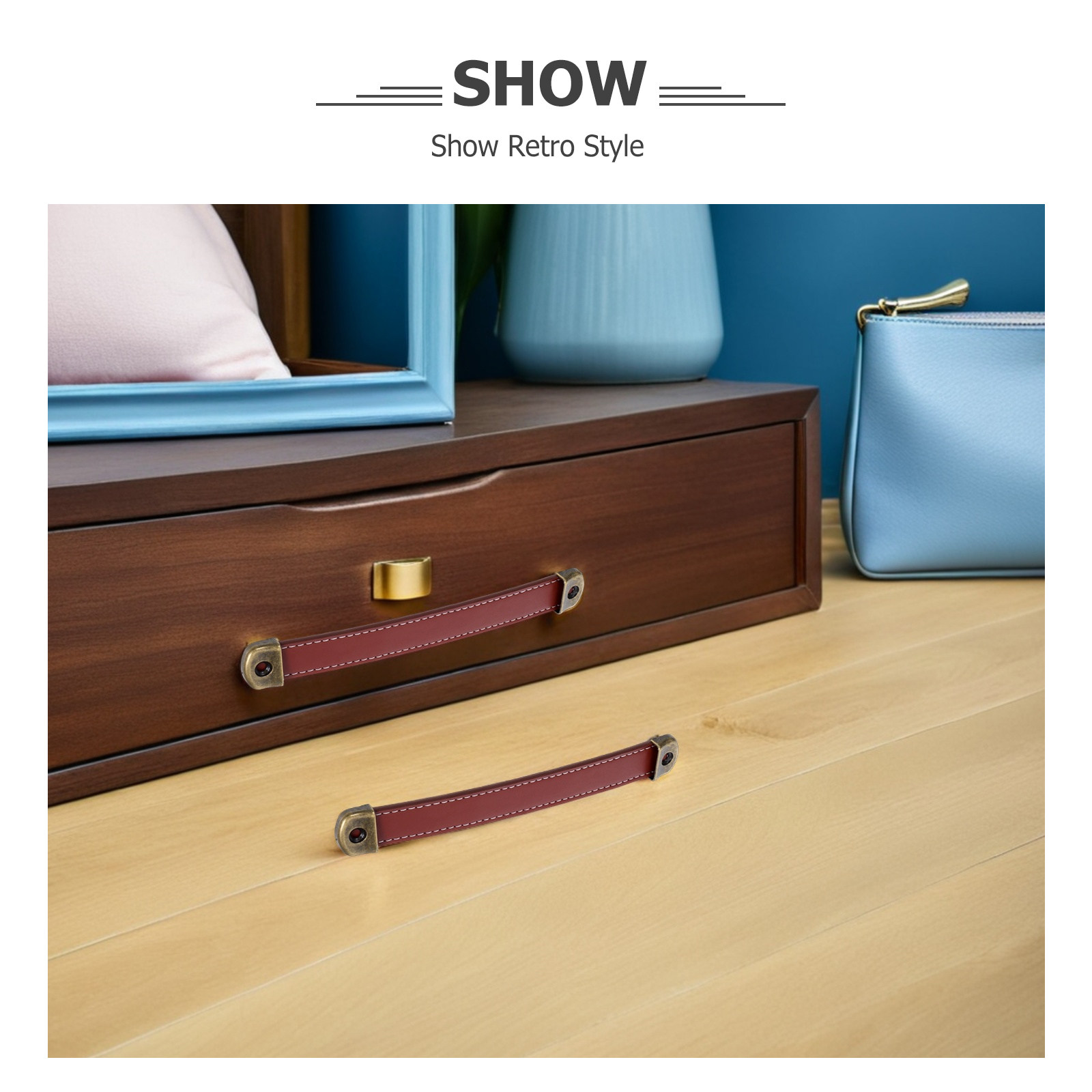 2Pcs Retro PU Cabinet Pull Han - Retro Vintage Trunk Suitcase ulasan dan harga
