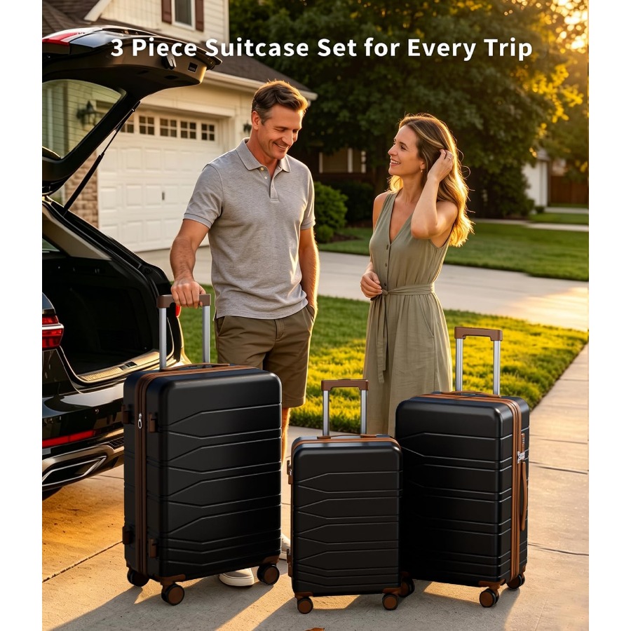 3 Pcs Expandable Luggage Set S - Expandable Hard Shell Luggage Set ulasan dan harga